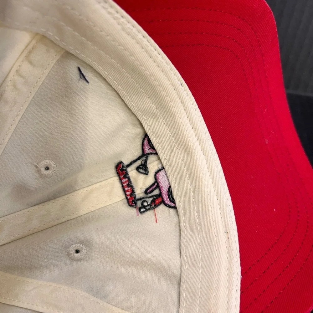 Pink Golf Cart Womens Cream Red Frasier Sterling Sport Baseball Cap OSFM
